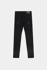 RTA Bryant Black-Blue Rest in Peace RIP Jeans at Gravity NYC